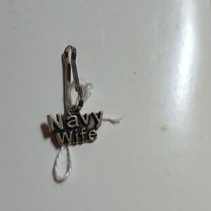 Silver 'Navy Wife' Charm Pendant